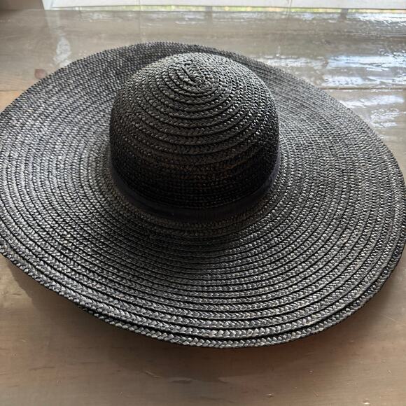 Sakowitz Black Vintage Straw Hat - Picture 4 of 10